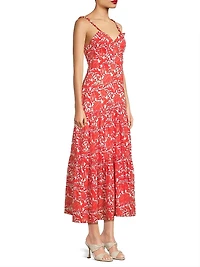 Brittany Botanical Print Midi-Dress