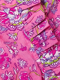 Bimba Floral Cotton Ruffled A-Line Minidress