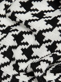 Houndstooth High-Rise Straight-Leg Pants
