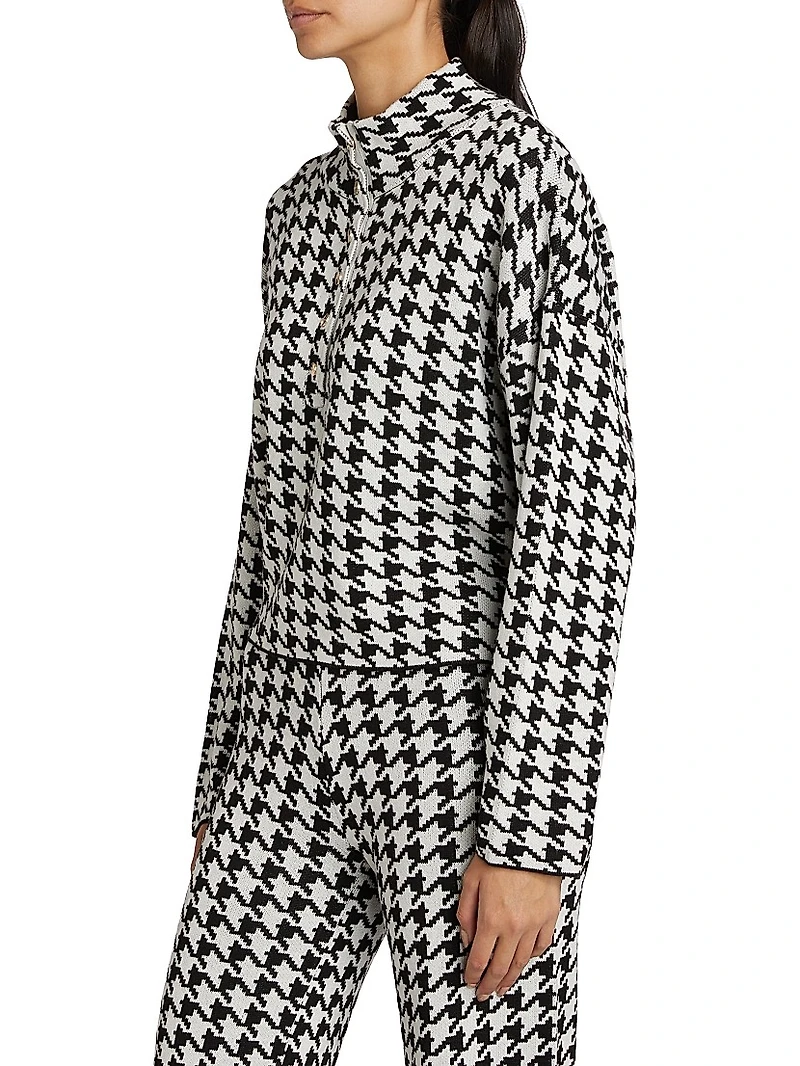 Snap Placket Funnel Neck Sweater