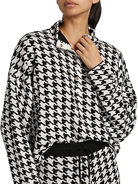 Snap Placket Funnel Neck Sweater