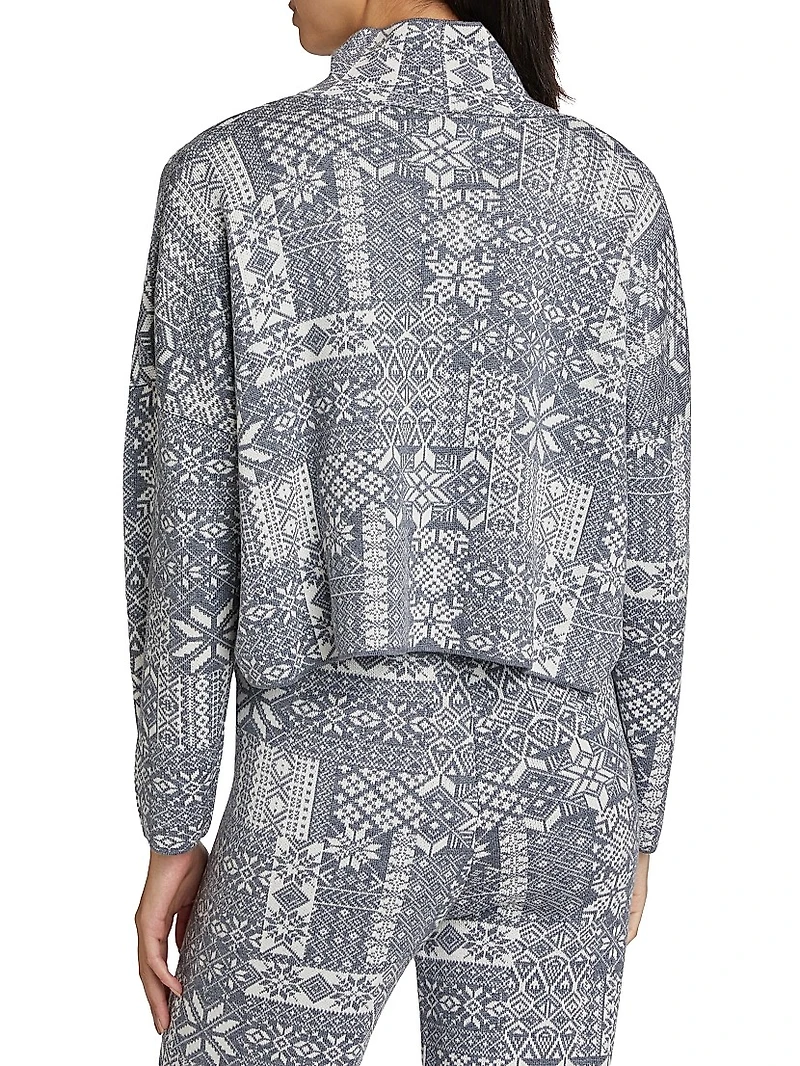 Patchwork Jacquard Knit Top