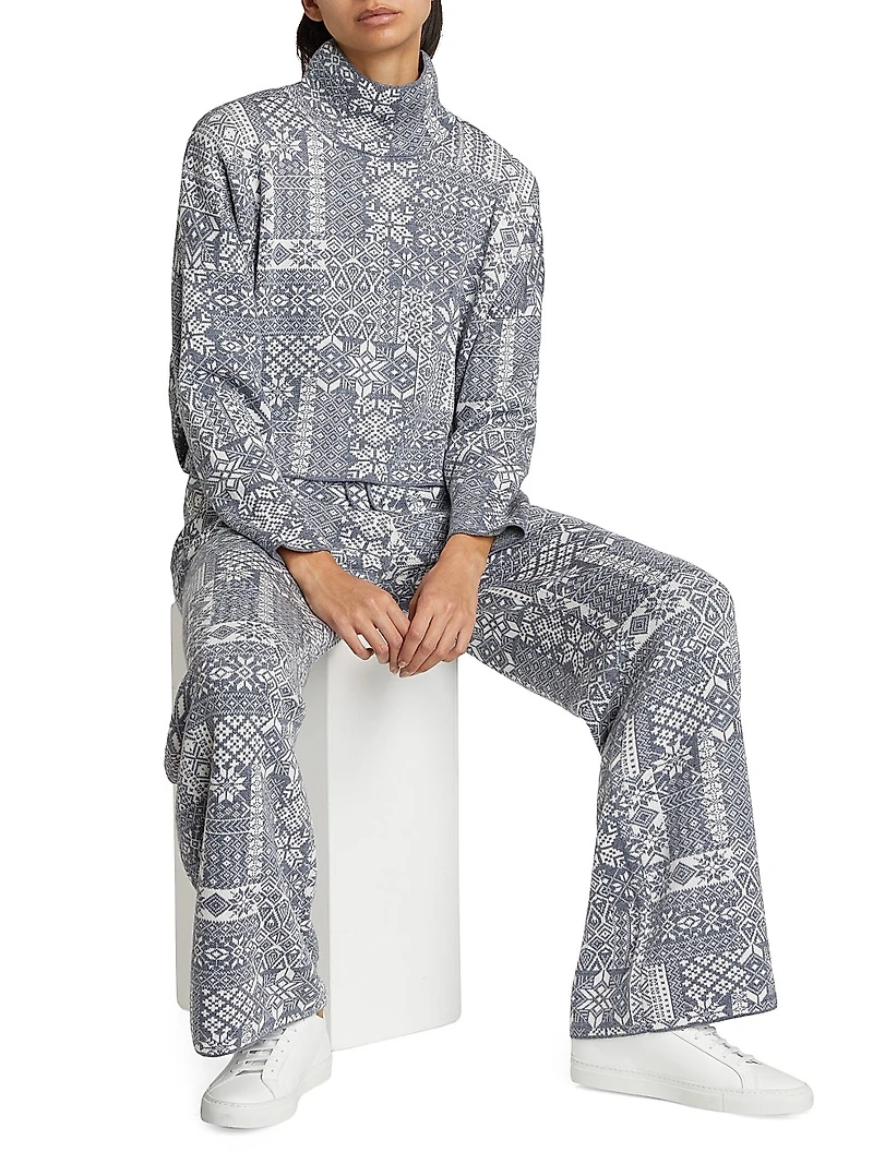 Patchwork Jacquard Knit Top