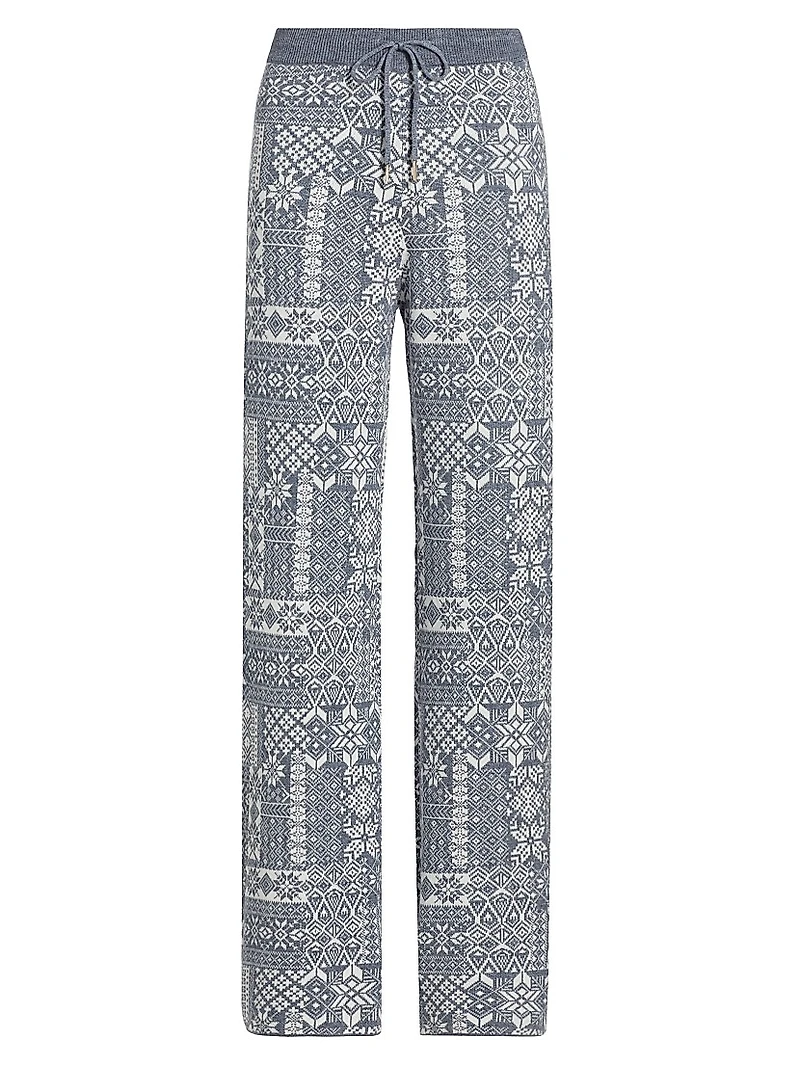 Patchwork Jacquard Knit Pants