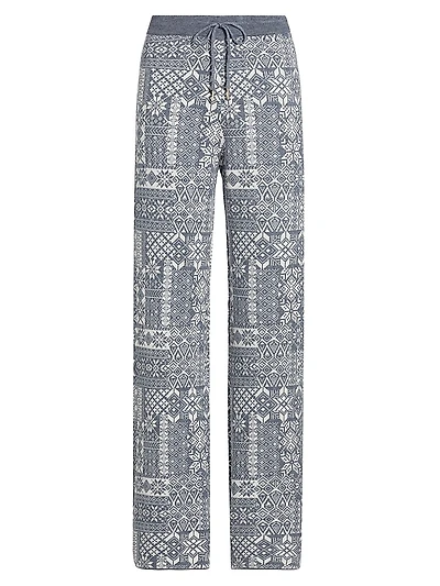Patchwork Jacquard Knit Pants