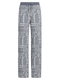 Patchwork Jacquard Knit Pants