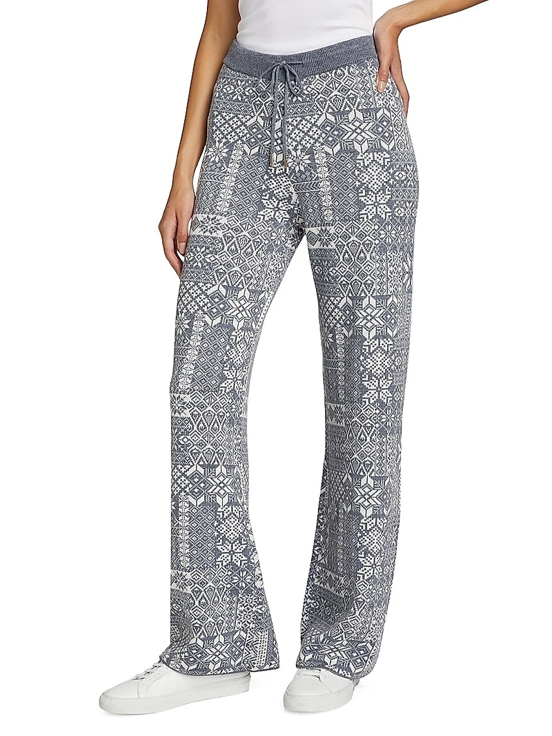 Patchwork Jacquard Knit Pants