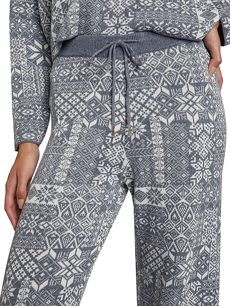 Patchwork Jacquard Knit Pants