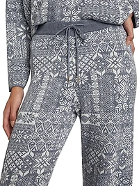 Patchwork Jacquard Knit Pants