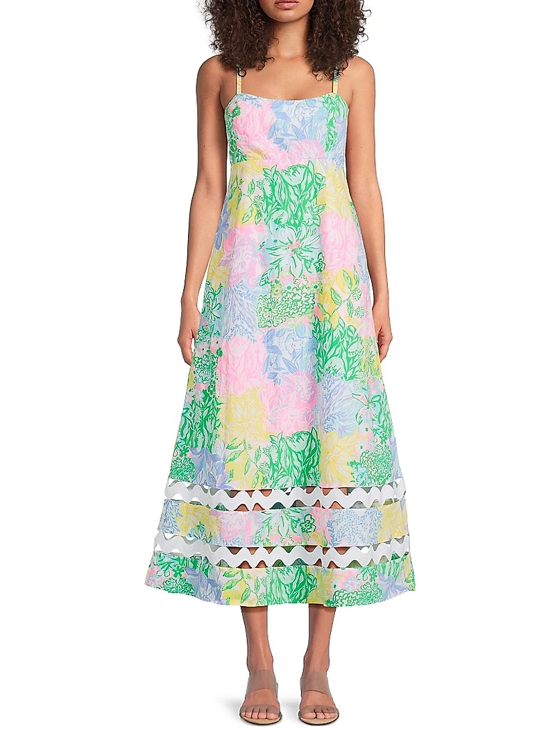 Haliey Floral Cotton Midi-Dress