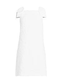 Carmine Pucker Jacquard Minidress