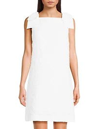 Carmine Pucker Jacquard Minidress