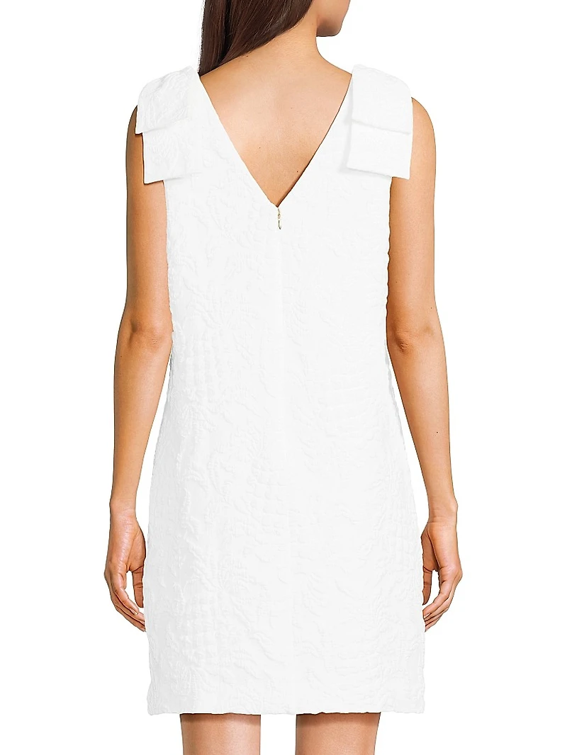 Carmine Pucker Jacquard Minidress