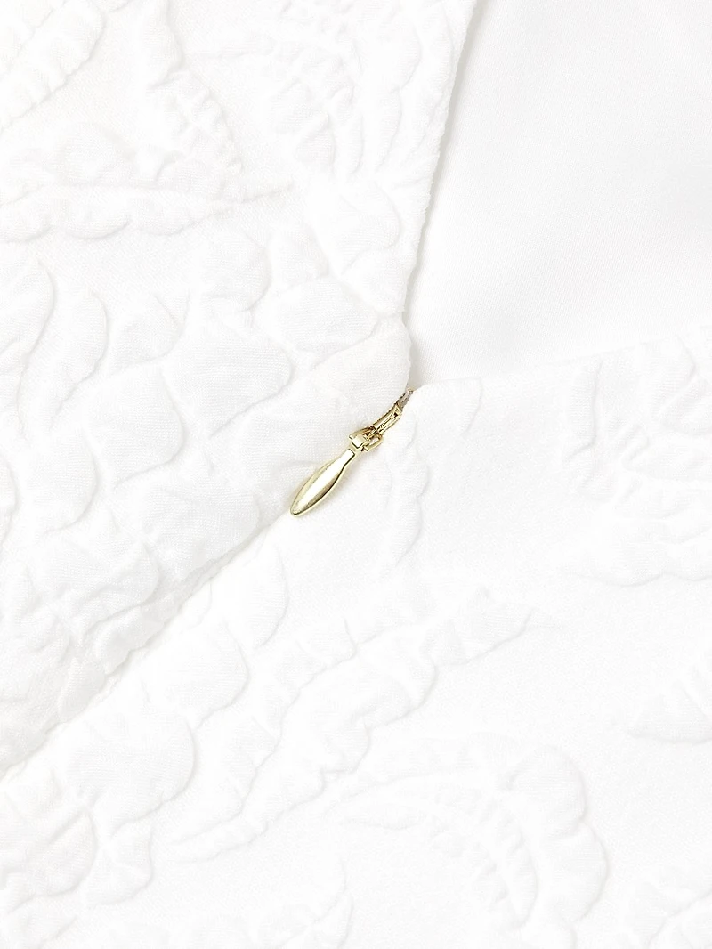 Carmine Pucker Jacquard Minidress