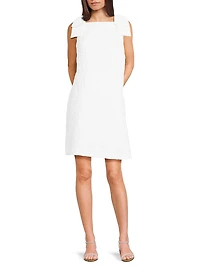 Carmine Pucker Jacquard Minidress