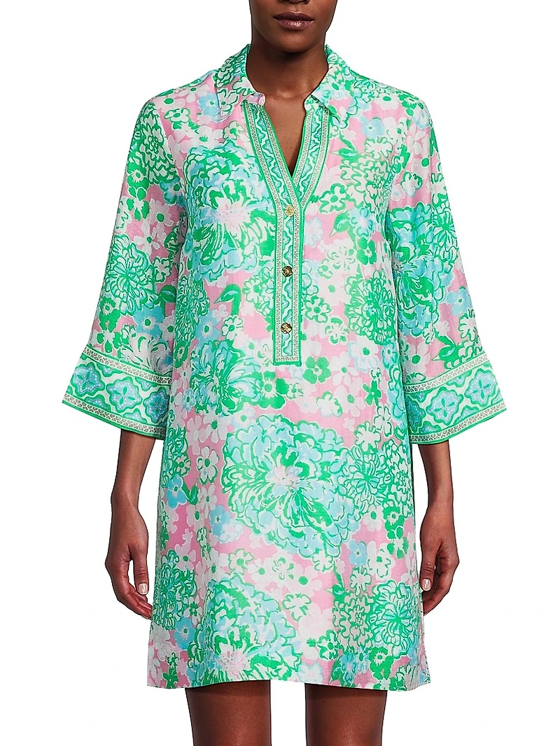 Daphnie Plumes Bloom Tunic Dress