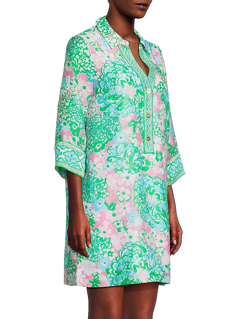 Daphnie Plumes Bloom Tunic Dress