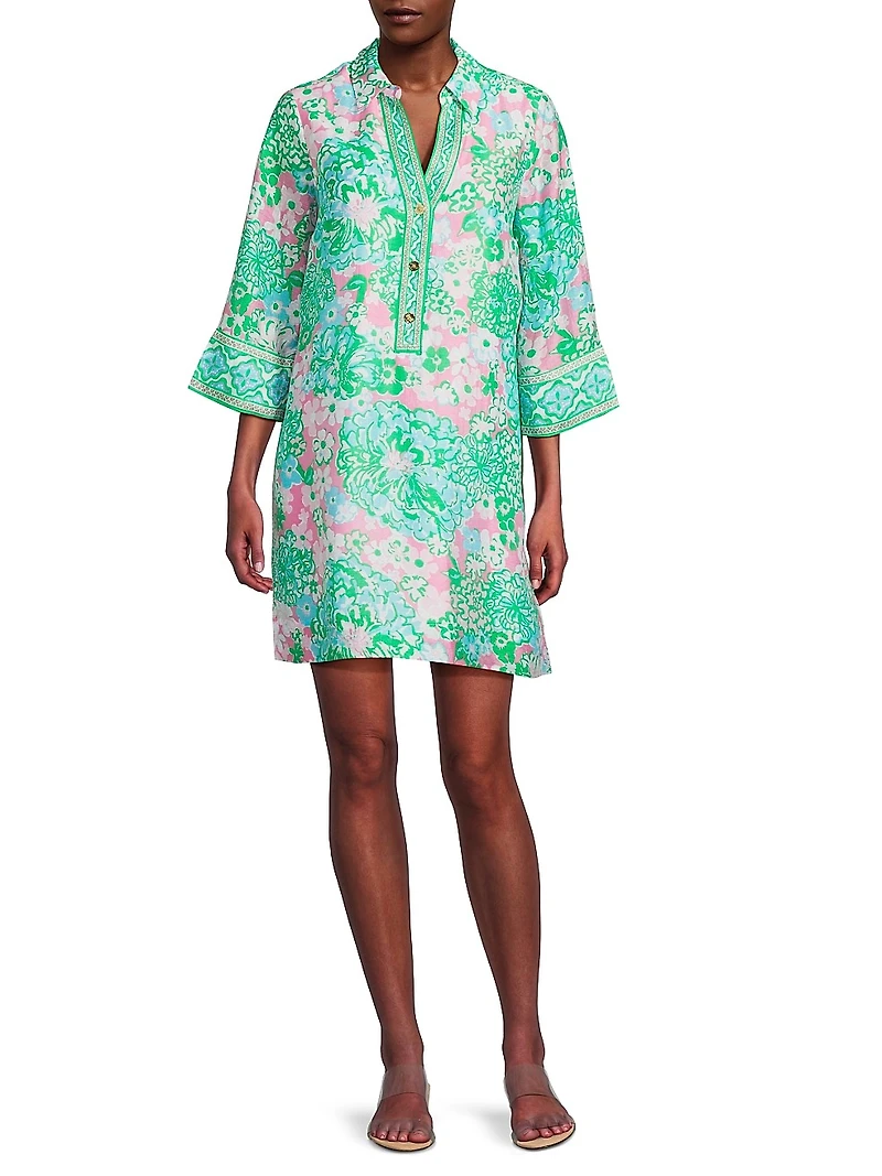 Daphnie Plumes Bloom Tunic Dress