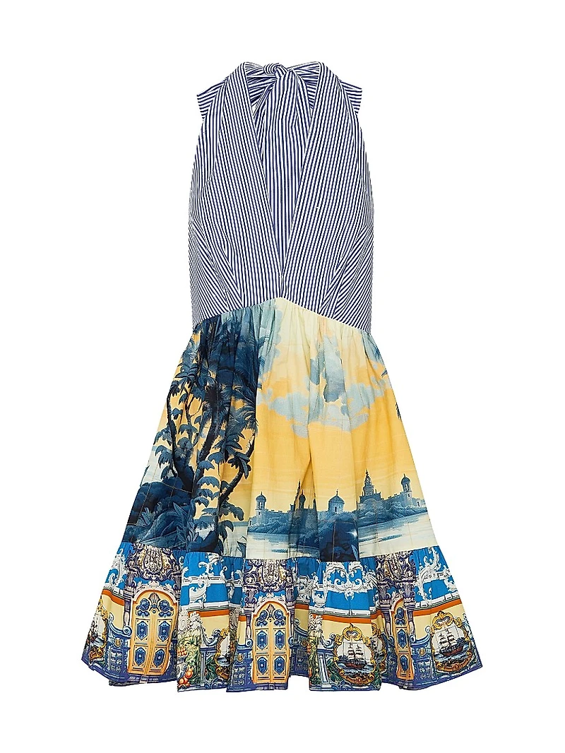 Halterneck Ruffle Hem Minidress