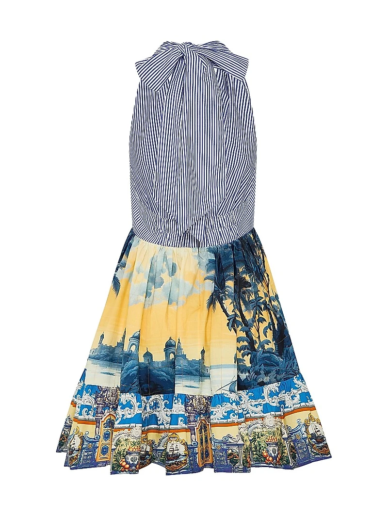 Halterneck Ruffle Hem Minidress