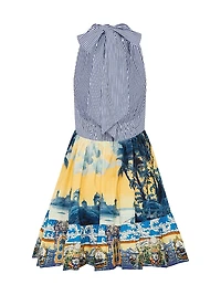 Halterneck Ruffle Hem Minidress