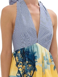 Halterneck Ruffle Hem Minidress
