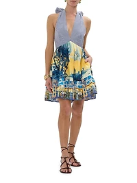 Halterneck Ruffle Hem Minidress