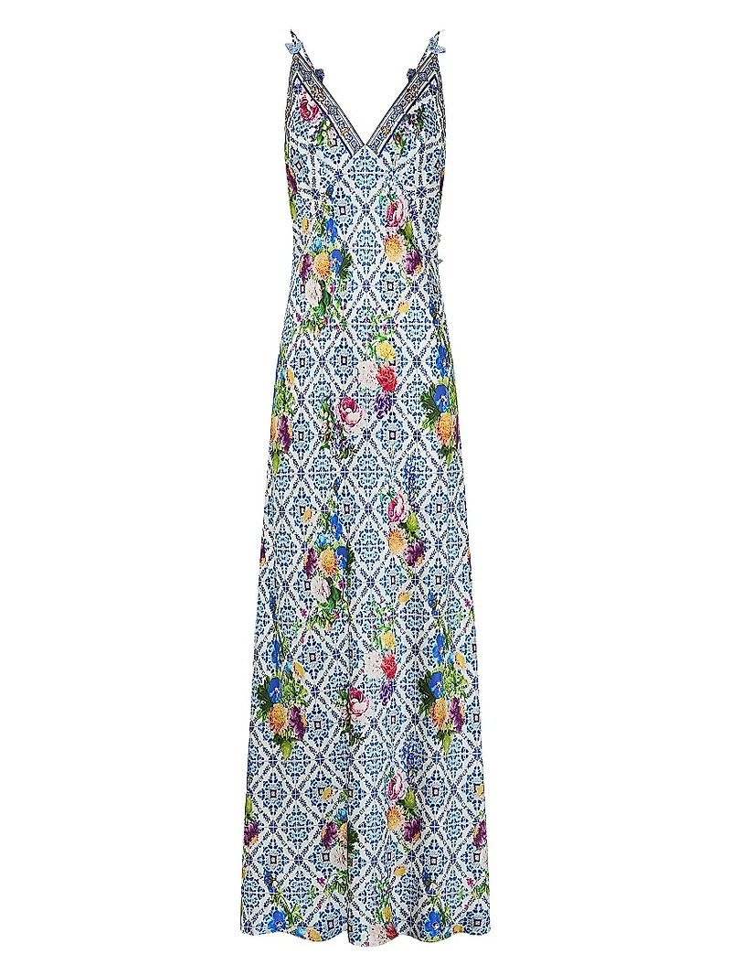 Floral Linen Maxi Slipdress