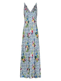 Floral Linen Maxi Slipdress