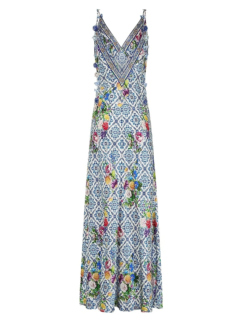 Floral Linen Maxi Slipdress