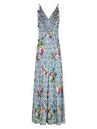 Floral Linen Maxi Slipdress