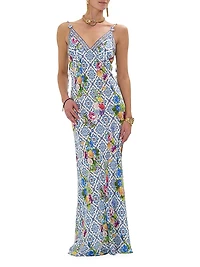 Floral Linen Maxi Slipdress