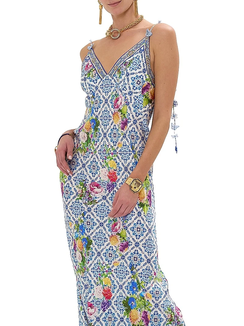 Floral Linen Maxi Slipdress