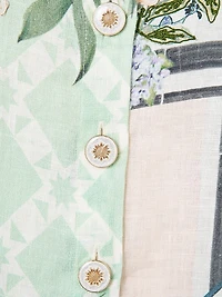 Printed Linen Short-Sleeve Shirt