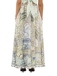 Printed Linen Maxi Skirt