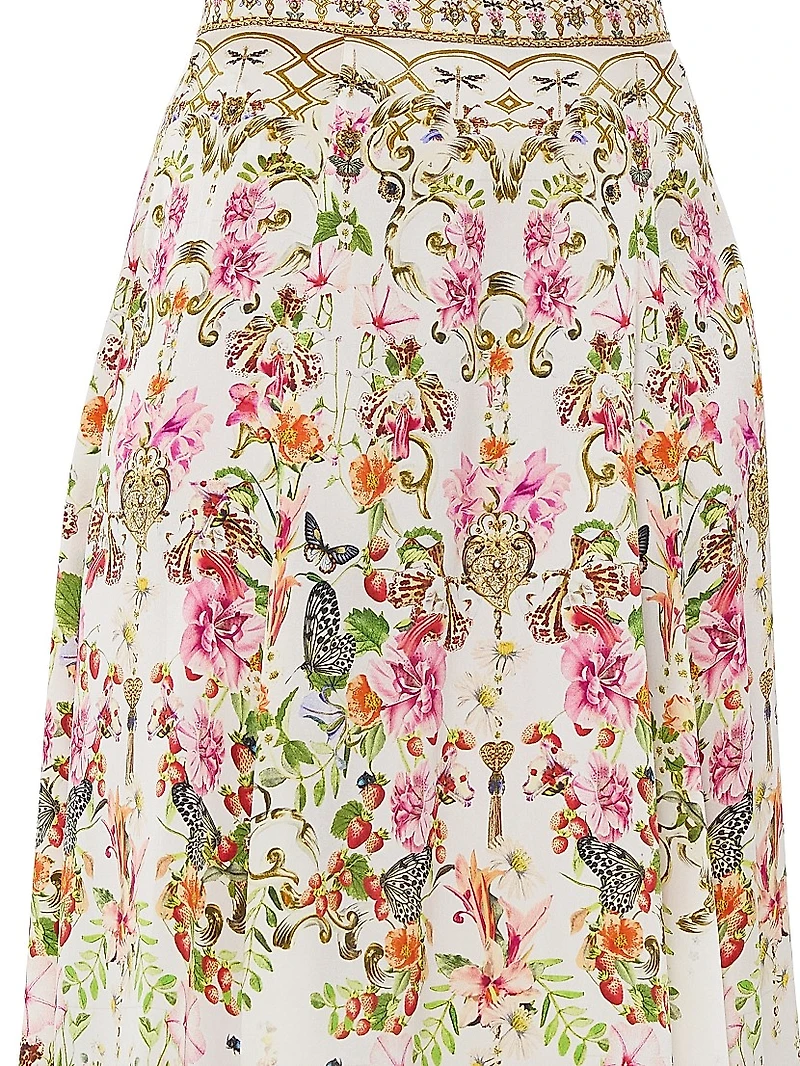 Rose Garden Silk Maxi Skirt