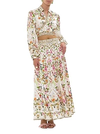 Rose Garden Silk Maxi Skirt