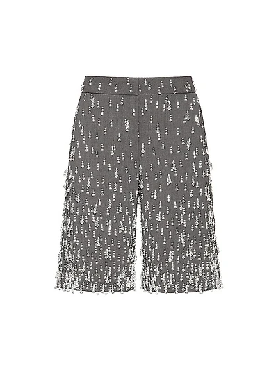 Embroidered Active Gabardine Bermuda Shorts