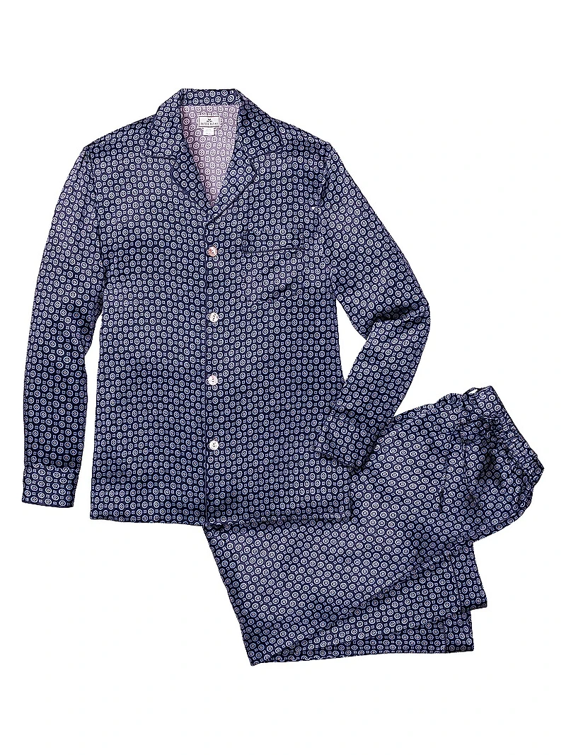 Geometric Mulberry Silk Pajamas