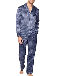 Geometric Mulberry Silk Pajamas
