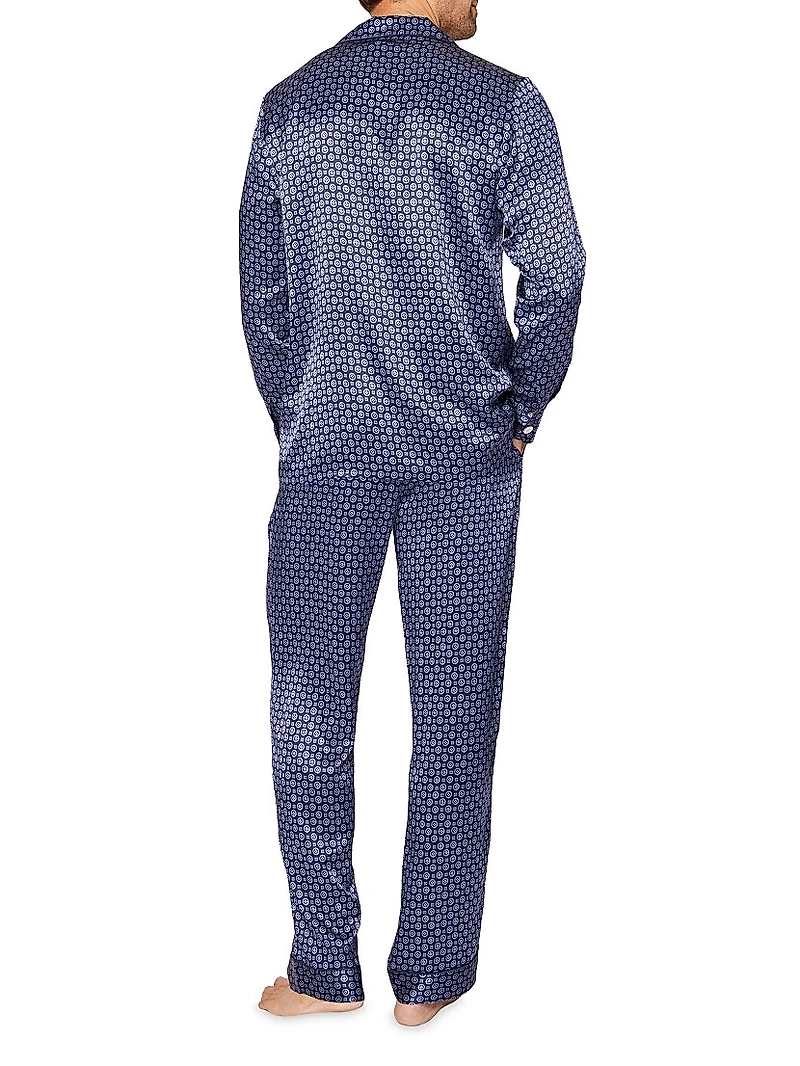 Geometric Mulberry Silk Pajamas