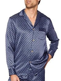 Geometric Mulberry Silk Pajamas