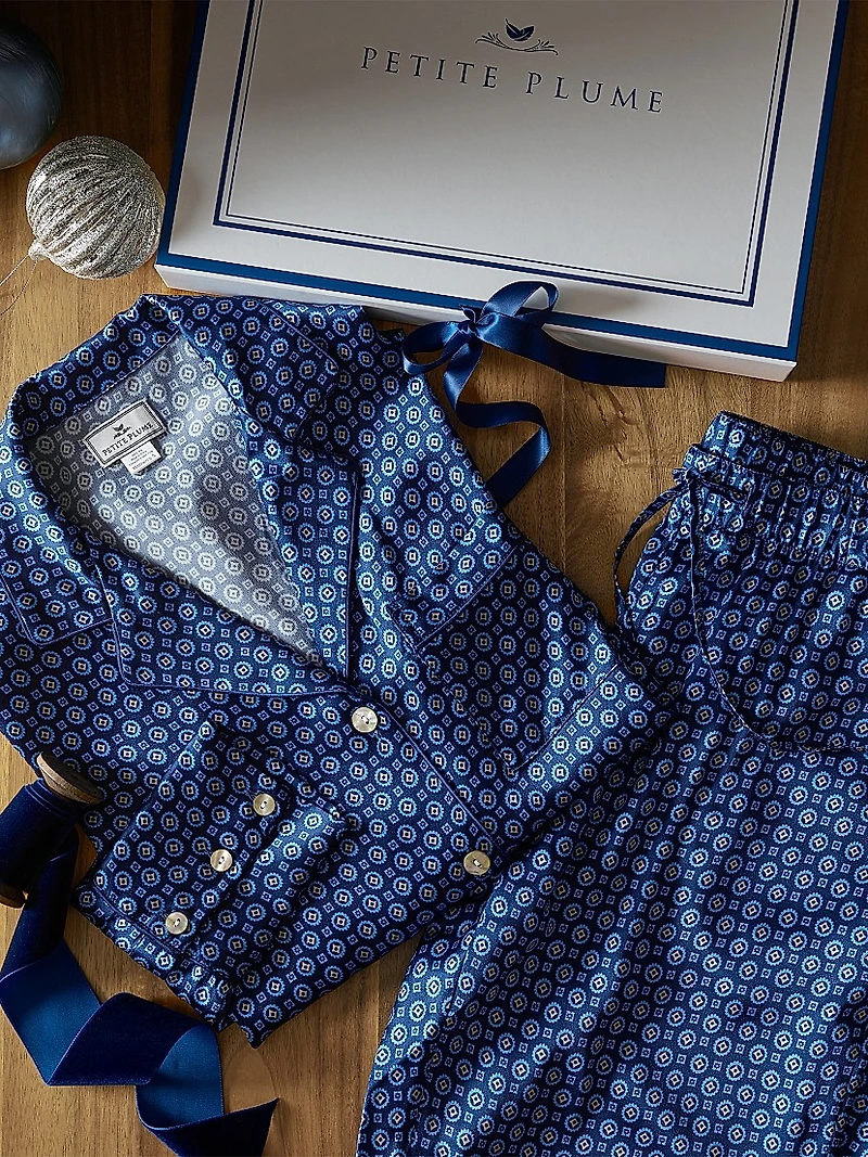 Geometric Mulberry Silk Pajamas