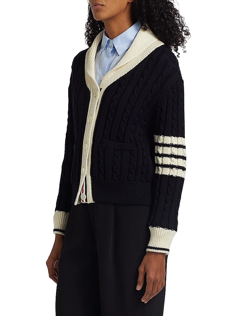 Baby Cable-Knit Wool Cardigan