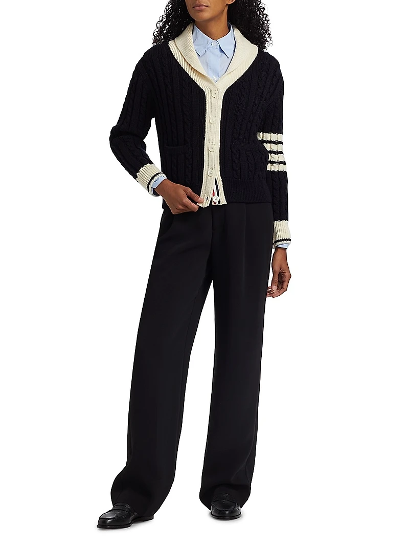 Baby Cable-Knit Wool Cardigan