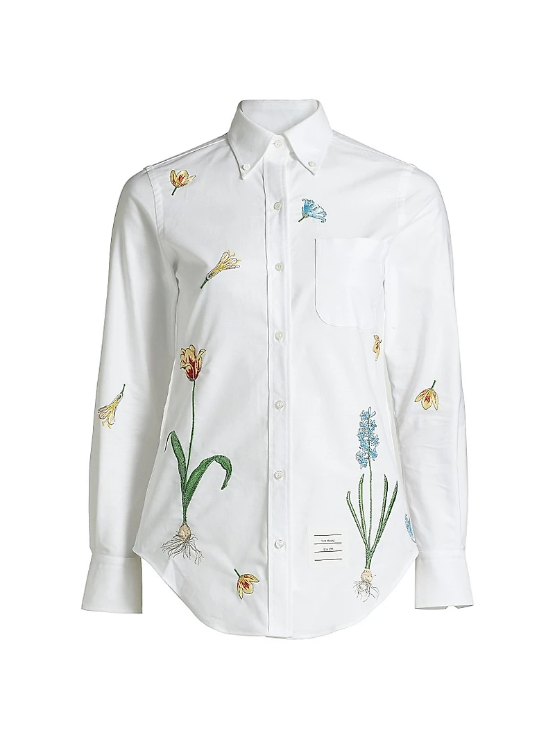 Embroidered Floral Cotton Shirt