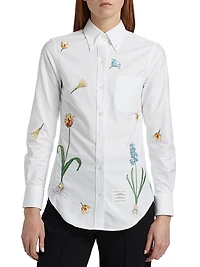 Embroidered Floral Cotton Shirt