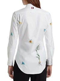 Embroidered Floral Cotton Shirt