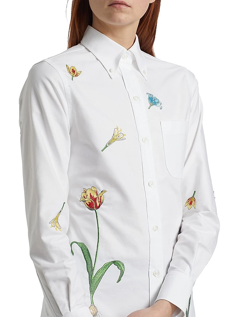 Embroidered Floral Cotton Shirt