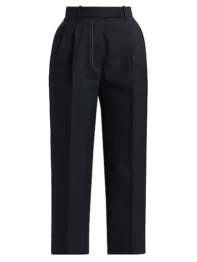 High-Rise Double Pleat Trousers